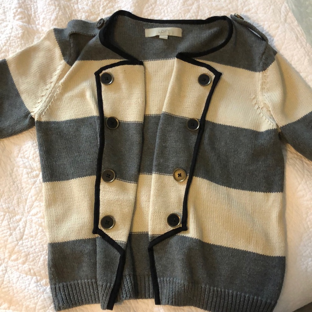 Loft XS striped cardigan like new condition.